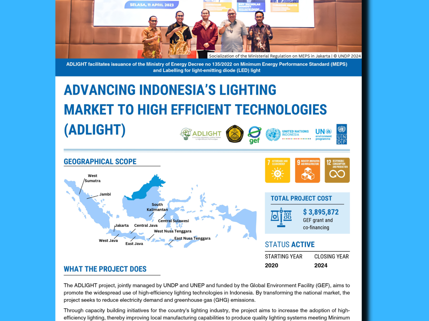 Advancing Indonesia’S Lighting Market to High Efficient Technologies (ADLIGHT) Factsheet