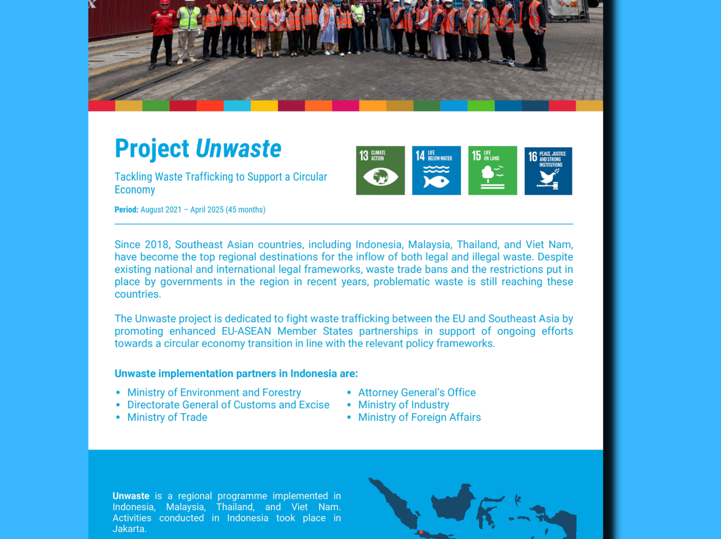 Project Unwaste, Tackling Waste Trafficking to Support a Circular Economy - Factsheet Cover