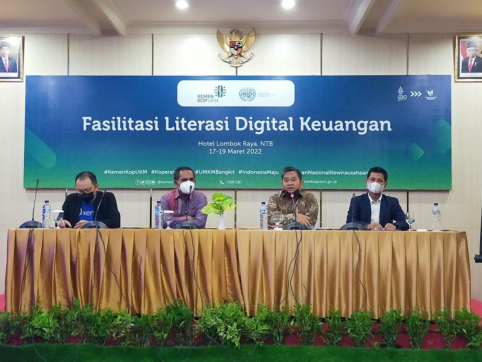 Digital financial literacy training jointly held by UNIDO and the Ministry of Cooperatives and SMEs for SMEs in Lombok