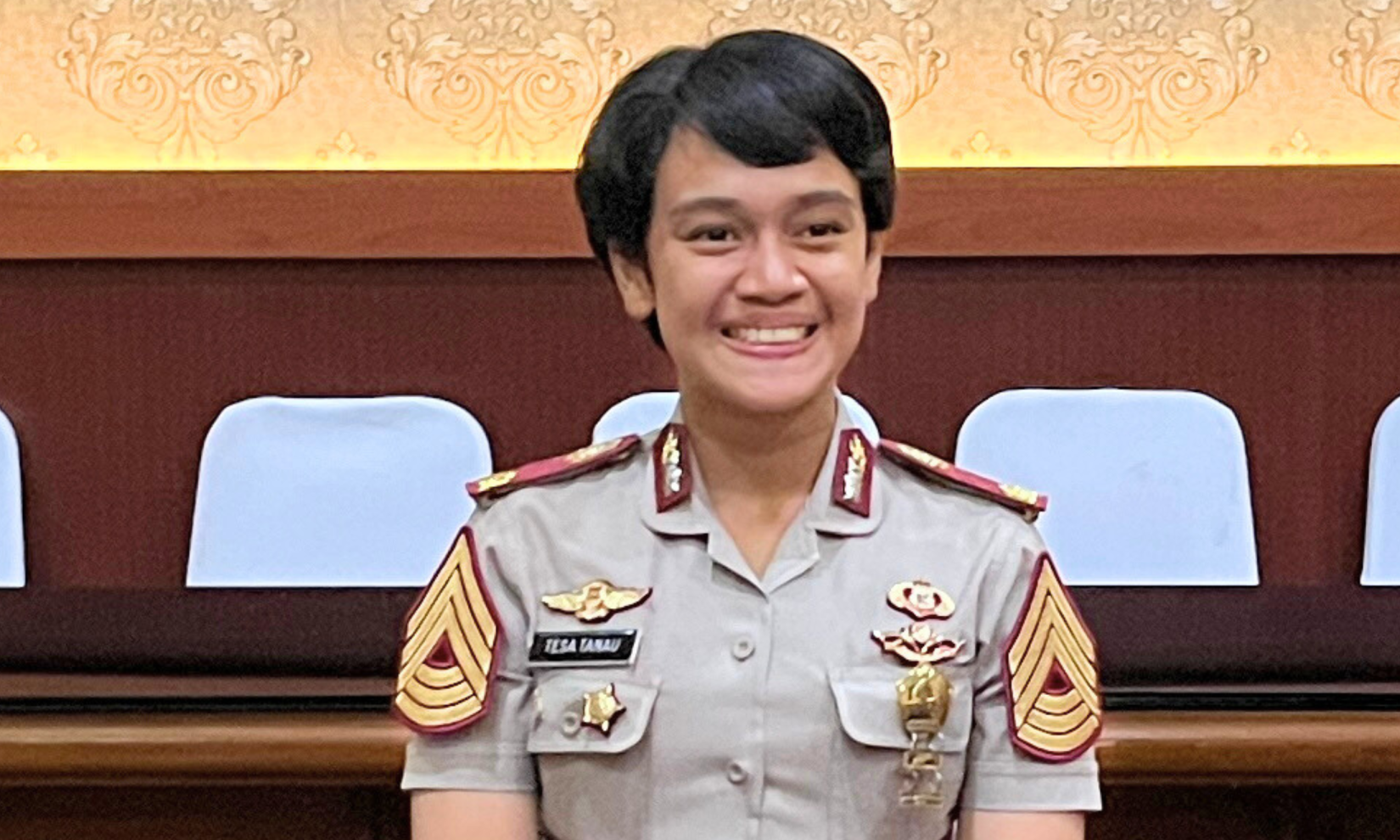Tesalonika, Level 4 Cadet at the Indonesian Police Academy, winner of the top 10 finalists in the UNODC Essay Competition on Police Integrity.