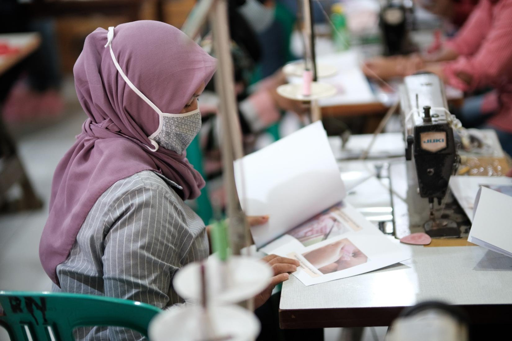 A garment worker working