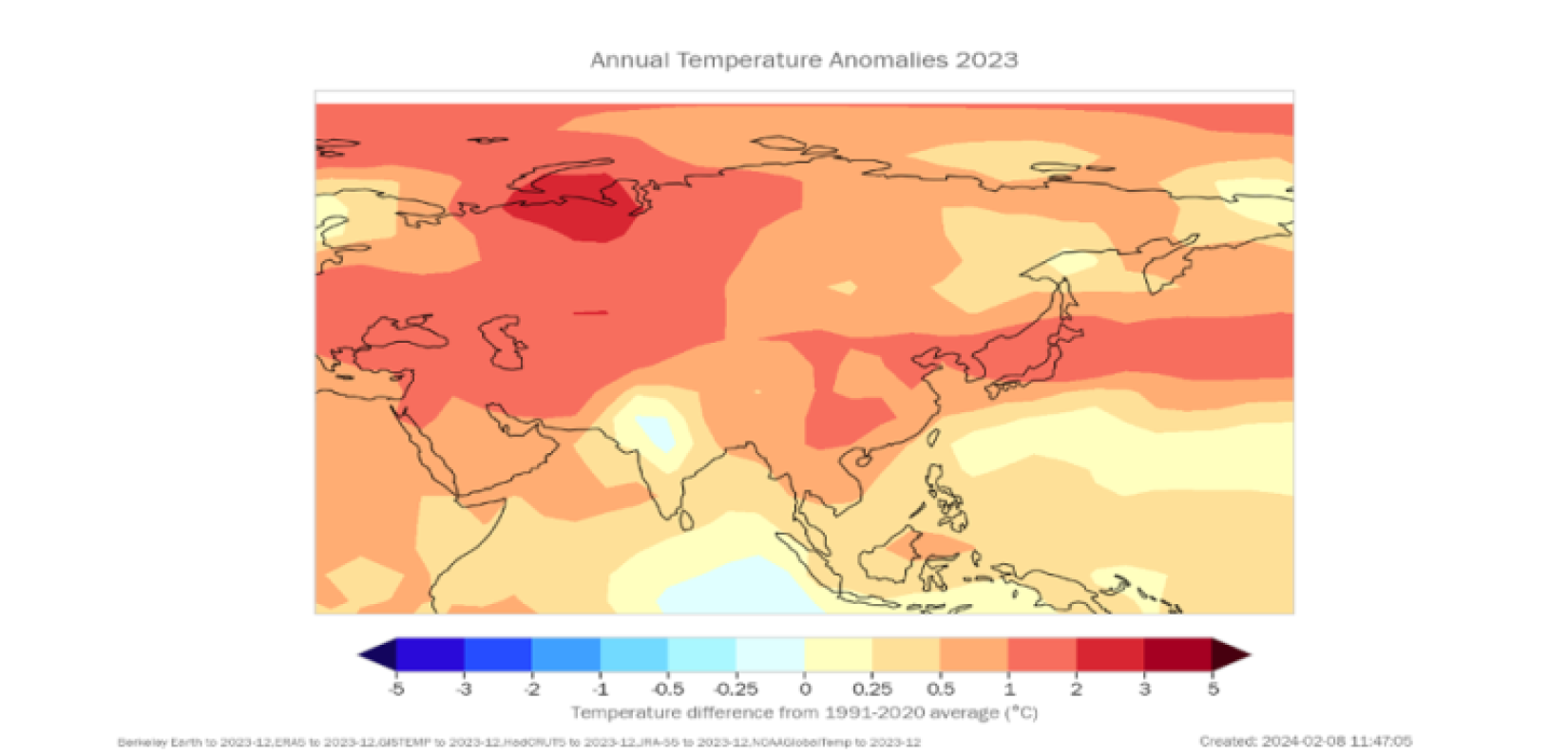 Annual Temperature Anomalies 2023