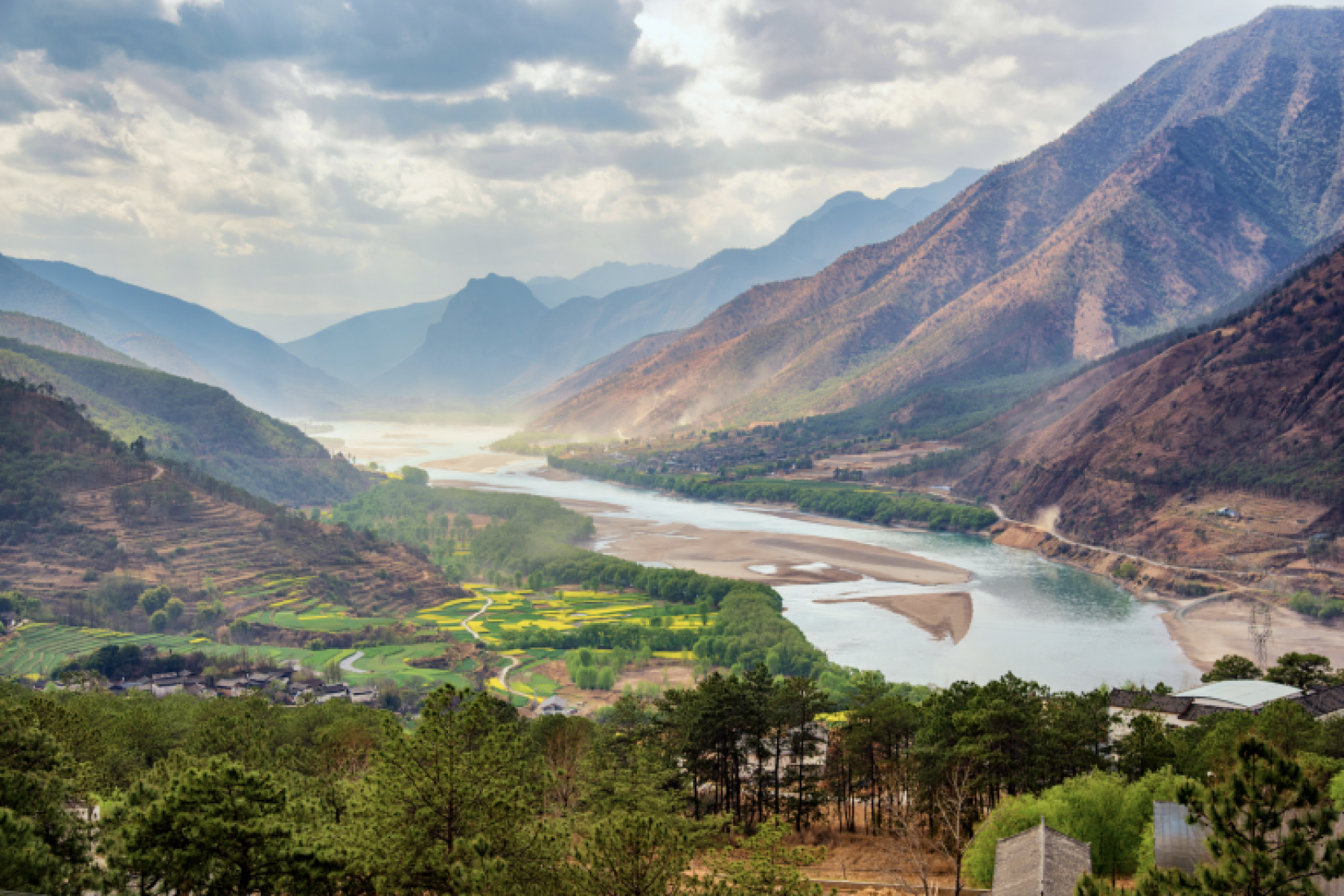 A scenery of a valley