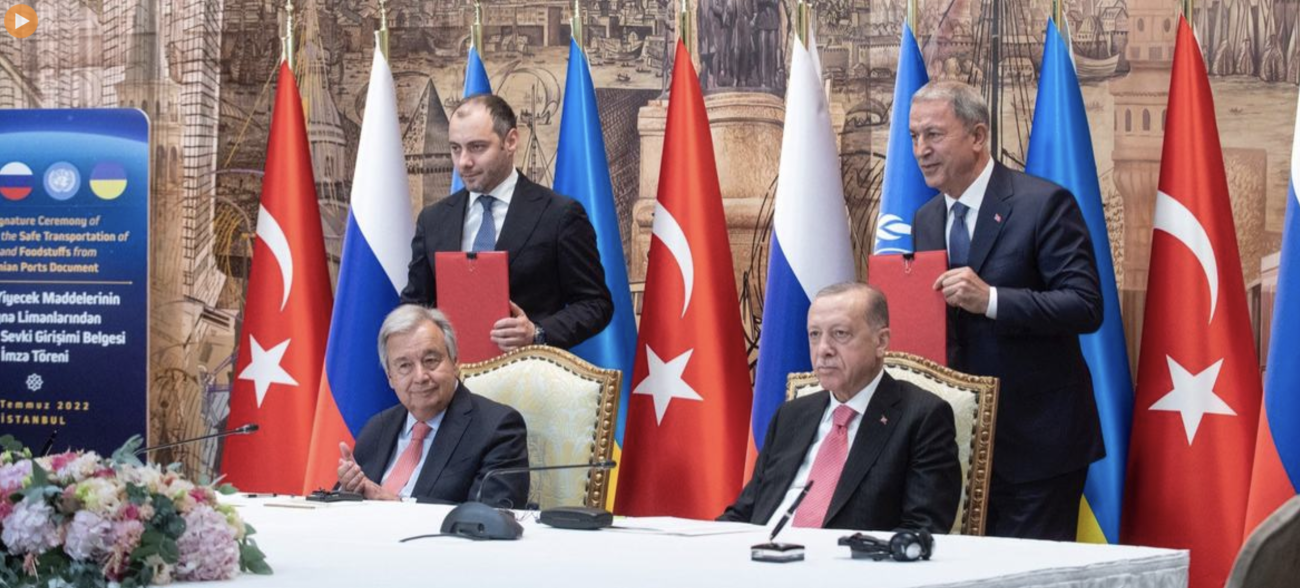 An “unprecedented agreement” on the resumption of Ukrainian grain exports via the Black Sea amid the ongoing war is “a beacon of hope” in a world that desperately needs it, UN Secretary-General António Guterres said at the signing ceremony in Istanbul, Türkiye, on Friday.