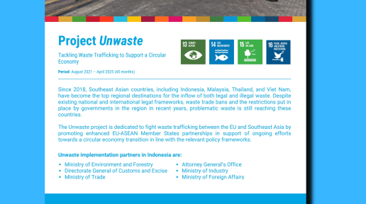 Project Unwaste, Tackling Waste Trafficking to Support a Circular Economy - Factsheet Cover