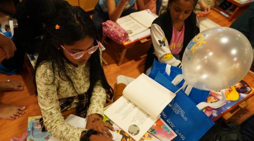 Some refugee children, through the International Organization for Migration (IOM), participated in the workshop entitled "Tell your story today” on July 6. The workshop included 10 refugee children and 20 local child authors.